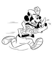 coloriage mickey et dingo courent